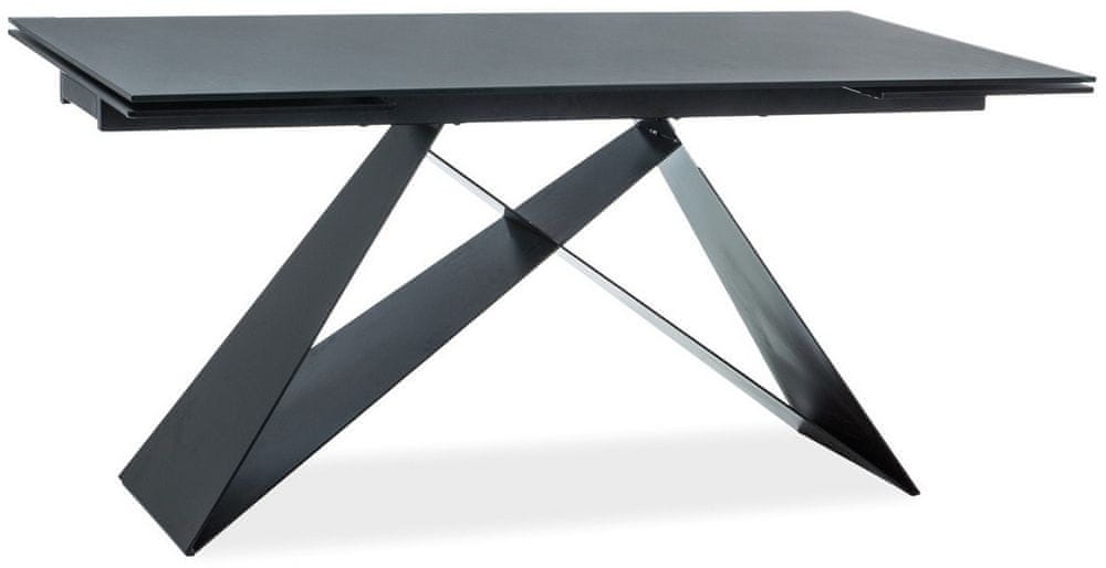 CASARREDO Jedálenský stôl rozkladacia Westin II čierny kameň/čierny mat